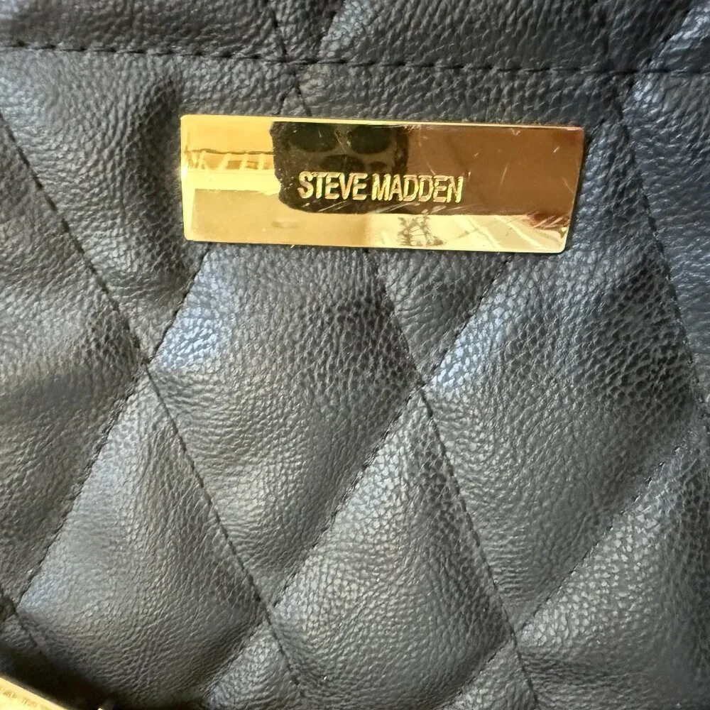 Steve Madden Quilted Diaper OR Work Backpack; Logo tag & lining; Top handle